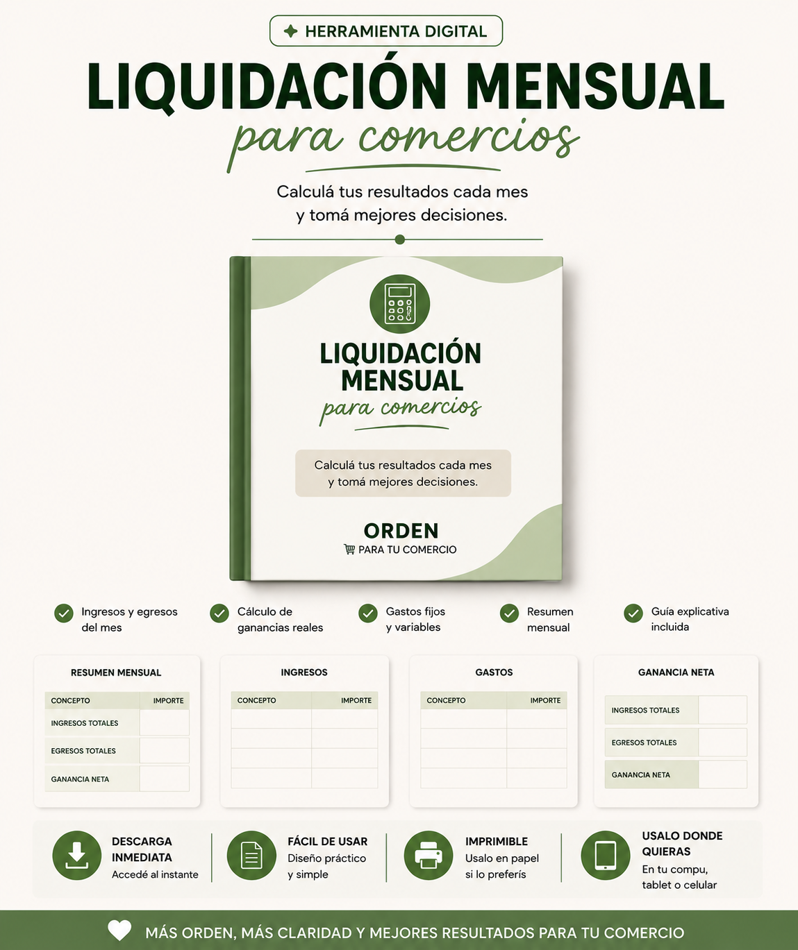 Liquidación Mensual para Comercios Argentinos